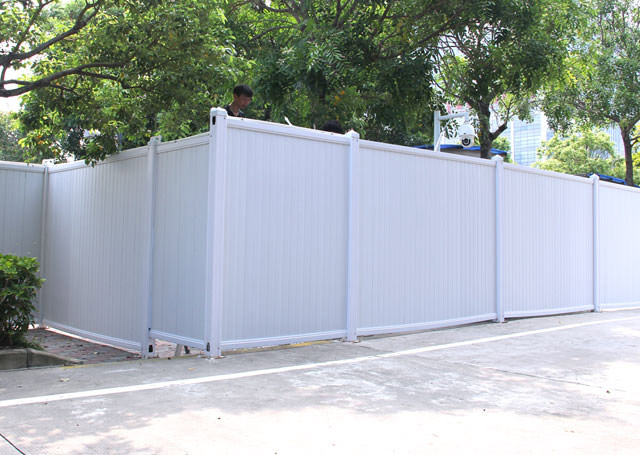 PVC塑料圍擋效果圖-園區(qū)施工PVC圍擋案例